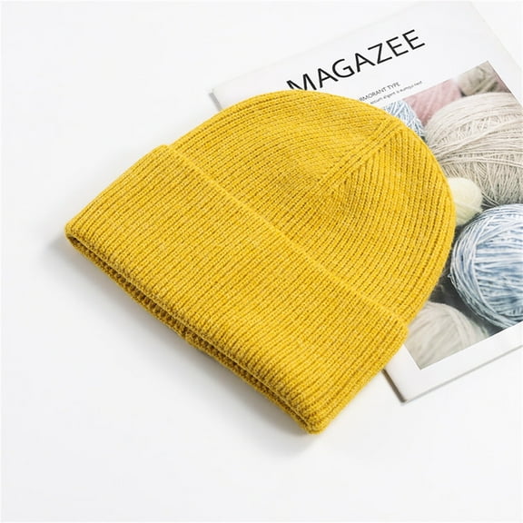 DOPI Stylish Hats Womens Fashion Casual Woolen Hat Solid Warm Outdoor Knitted Hat