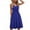 Blue, variant on Azrian Summer Dresses,Plus Size Women Dress Women Fashion Summer Seaside Sling Sleeveless V-Neck Solid Color Casual Dress