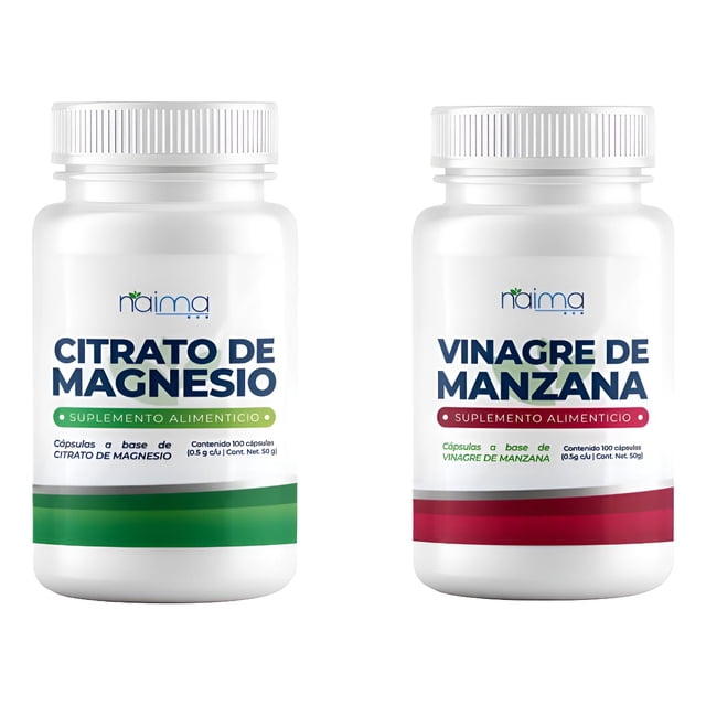 Citrato De Magnesio Y Vinagre De Manzana 500mg - 100 Cáp C/u Sin Sabor