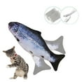 thumbnail image 1 of Pez de juguete eléctrico, juguete interactivo para gatos, juguete eléctrico USB de felpa para gatos con juguete para masticar hierba gatera para que los gatos jueguen, muerdan, masticen y pateen, 1 of 7