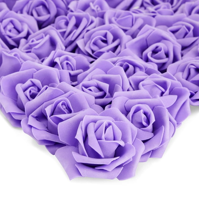 Flores artificiales, claveles morados Juvale, paquete de 100