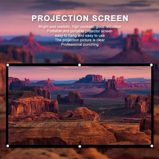 Écran de Projecteur HD Portable, Rideau de Projection Pliable en Matériau Polyester, Haut Contraste, Perforation Professionnelle, Utilisation Intérieure et Extérieure, Plusieurs Tailles