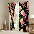thumbnail image 3 of Manfei Cartoon Popcorn Cinema Blackout Curtains,Moive Time Curtains Pack of 2 (38x45 Each),Pink Yellow Black Window Curtains For Kids,Ultra Soft Home Decor, 3 of 6