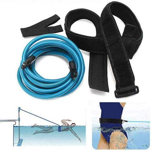 Cinturón de resistencia ajustable perfecl Ejercitador de natación para niños y adultos Correa de malla Azul