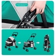 thumbnail image 6 of Foldable Pet Stroller for Small Dogs & Cats, Large Mesh Cabin with Cup Holders, 4-Wheel Compact Dog Stroller up to 22 lbs, Light Grey, 6 of 10