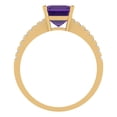 thumbnail image 4 of Solitaire with Accents Engagement Ring for Women - 2.7ct Natural Amethyst in 14K Yellow Gold Promise Ring, 4 of 6