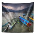 DESIGN ART Designart 'Boats near Pokhara Lake' Boat Wall Tapestry