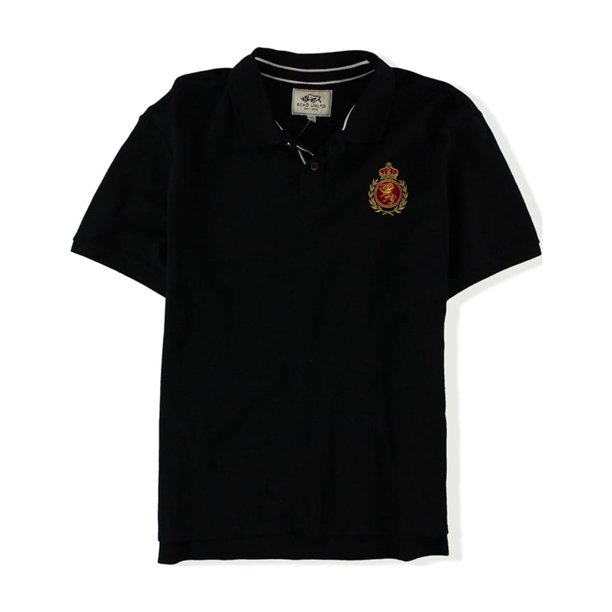 Ecko Unltd. Polo de rugby con escudo ajustado para hombre, negro, extragrande
