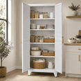 thumbnail image 2 of Homy Casa 70.8" White Tall Storage Cabinet, 2-Door Adjustable Shelves for Kitchen, Pantry, Laundry Room, 2 of 8