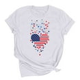 thumbnail image 2 of Weiqiqre Womens Tops American Flag Shirt Women Patriotic Shirts 4th of July Flag Heart Graphic T-Shirts Short Sleeve USA Tee Tops, 2 of 6