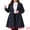 Dark Blue, variant on Women's Plus Size Notch Lapel Double Breasted A Line Peacoat 1X Black