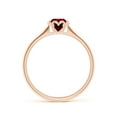 thumbnail image 2 of ANGARA Natural Classic Bezel-Set Round Ruby Floral Engagement Ring in 14K Rose Gold for Women (Size-5mm) | July Birthstone, Birthday, Anniversary, Jewelry Gift for Women | Natural Ruby Ring, 2 of 9