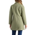 thumbnail image 3 of Allegra K Women's Double Breasted Lapel Raglan Long Sleeve Mid Length Overcoat XS Pea Green, 3 of 6