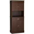 thumbnail image 2 of HOMCOM 72" Kitchen Buffet with Hutch, Freestanding Pantry Cabinet with Utility Drawer, 2 Door Cabinets, Adjustable Shelves and Countertop, Brown, 2 of 9