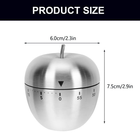 

Metal Apple Shape Timer Practical Cooking Timer Portable Kitchen Time Reminder