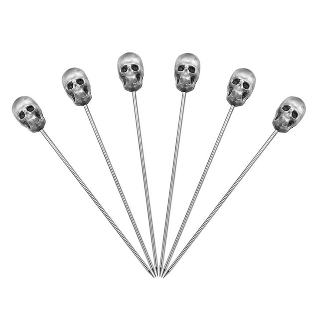 Aspire 12PCS Stainless Steel Martini Picks / Cocktail Party Picks - Skull