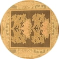 thumbnail image 1 of Ahgly Company Indoor Round Abstract Brown Modern Area Rugs, 8' Round, 1 of 4