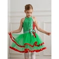 thumbnail image 5 of YiZYiF Girls Sparkly Dance Figure Ice Skating Dress Ballet Tutu Christmas Party Performance Costume Green-A 12, 5 of 7