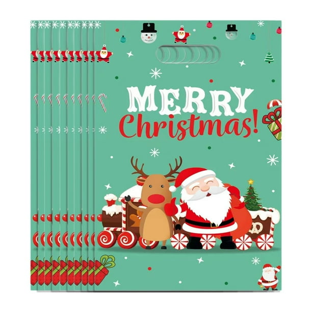 10x Bolsa de regalo de Navidad Macarena Bolsa de mano Decoración Golosinas Estilo A
