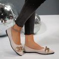 thumbnail image 6 of RuiJiao Women's Plus-Size Pointed-Toe Flats, Breathable Woven Fabric, Comfortable Casual Shoes in Beige and Brown, 6 of 9
