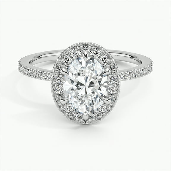 Aura Jewelry Stamped 14K White Gold Plated Wife Wedding Ring - 1.78 Ct Oval Cut Moissanite Engagement Band - Moissanite Anniversary Ring - Sterling Silver Ring for Wife - Bridal Wedding Gifts