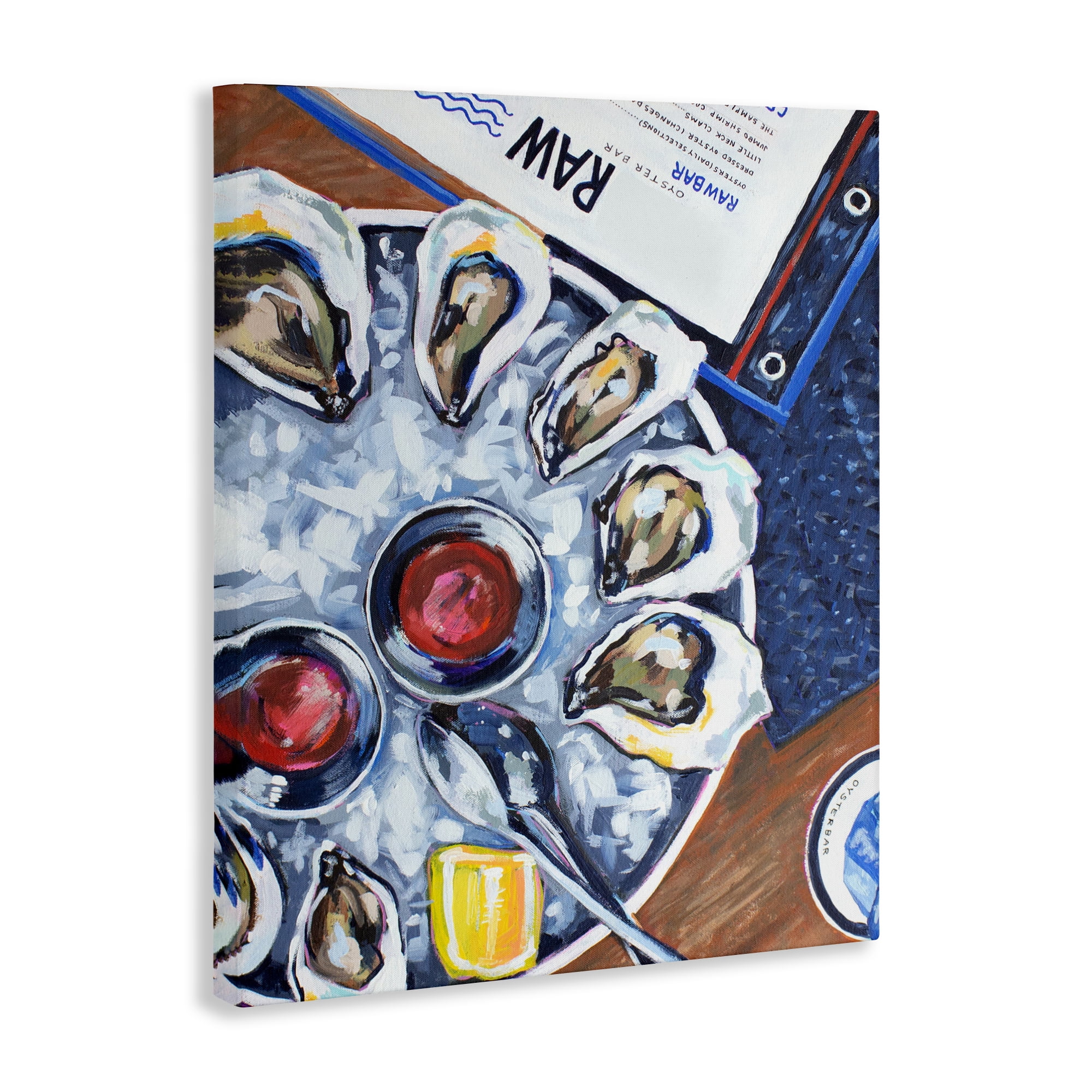 Stupell Industries Oysters on Ice Canvas Wall Art, design by Rachel Nerney