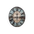 thumbnail image 1 of Creative Co-Op Distressed Wood Wall Clock, 29" Oval, Turquoise, 1 of 2