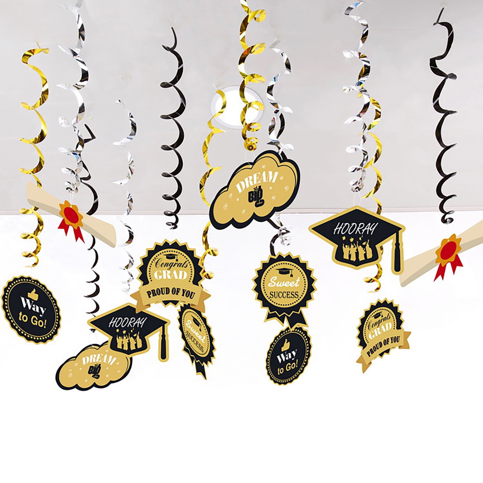 Cheers US 12Pcs/Set Graduation Hanging Decorations 2022 No DIY
