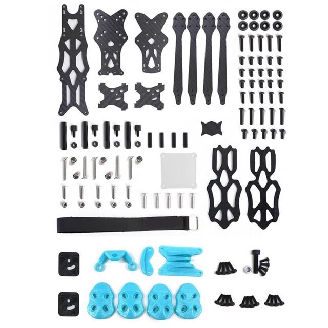 Marco para cuadricóptero HD5 de 5 pulgadas + kit de piezas impresas en 3D, brazo de 5,5 mm de fibra de carbono para dron de carreras FPV RC