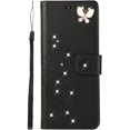 thumbnail image 2 of Compatible with Samsung Galaxy S21 Case Glitter with Card Holder Flip Wallet Phone Case for Women Crystal Butterfly Shockproof Protective Case for Samsung Galaxy S21 5G,Black GY, 2 of 15