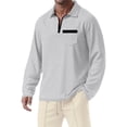 thumbnail image 5 of Awdenio Men's T-shirts Casual Short Sleeve 2026 Button Stylish Summer T Shirt Color Block Golf Slim Fit Shirts with Collar, 5 of 7