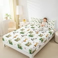 thumbnail image 4 of Homewish Tropical Monstera Leaf Twin Sheet Sets,Zoo Animal Giraffe Twin Fitted Sheet,White Green Brown 03 For Boys Girl,Microfiber Bedroom Decor,3-Piece, 4 of 7