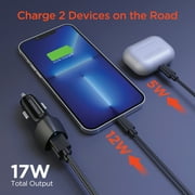 HyperGear 15621 SpeedBoost 17W Dual USB Car Charger Black