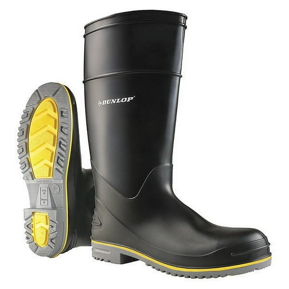 Dunlop Rubber Boot,Men's,15,Knee,Black,PR 8990800