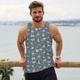 thumbnail image 6 of Lsque French Bulldog Yoga Pattern Mens Tank Tops Muscle Athletic Quick Dry Sleeveless Workout Fitness T Shirts Beach Tank Top, Loose-fit Sleeveless Shirt for Men-X-Large, 6 of 7