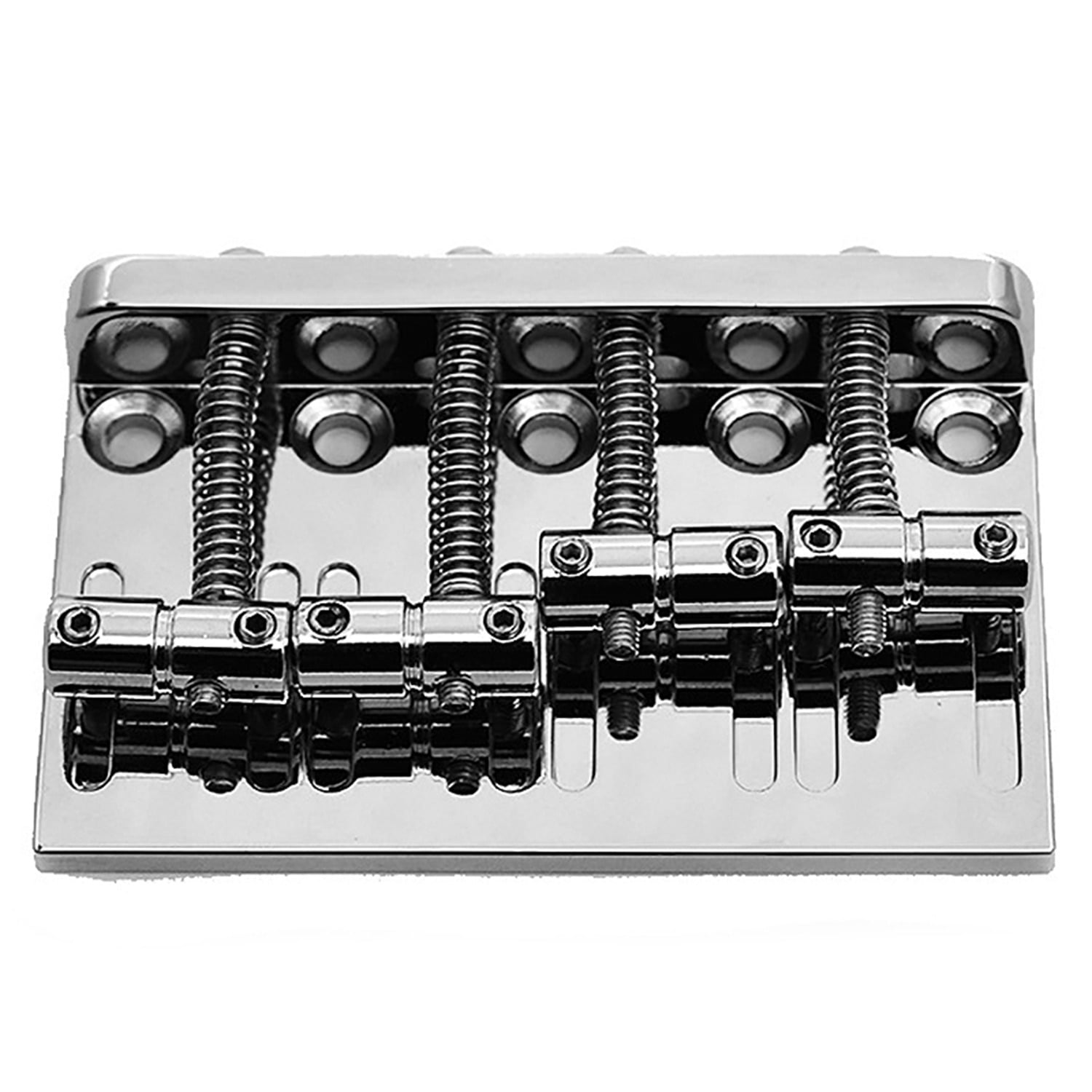 4Pcs Guitar Tuning Pegs Electric Bass Tuner Peg with 4 String Hardtail Bass Guitar Bridge Chrome
