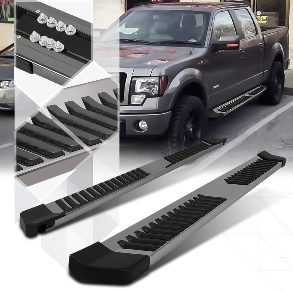 6 Inch Stainless Chrome Running Boards,Side Step Bars Compatible with 04-14 Ford F-150 Crew Cab 2Pcs 