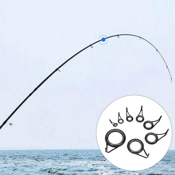 8Pcs Fishing Rod Guides Tips Eye Rings Freshwater Repair Parts