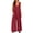 burgundy, variant on Womenâs Sleeveless Jumpsuit with Pockets - Cow Milk Silk - like Fabric, Loose Waist Straight - Leg Long Jumpsuit for Commuting & Casual (S - 3XL)