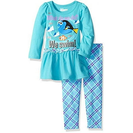 Disney Girls' 2 Piece Finding Dory Legging Set, Tulle Blue, 2T