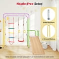 thumbnail image 2 of Resenkos 8-in-1 Metal Indoor Jungle Gym with Monkey Bars - Multicolor, 2 of 8