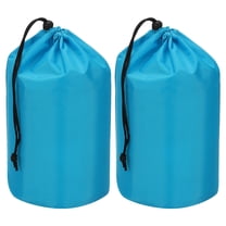 Uxcell Stuff Sack, 6 x 13 Inch Waterproof Outdoor Storage Sack Portable Drawstring Dust Flap Bag Lightweight Sleeping Bag Blue 2 Pcs