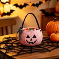 thumbnail image 6 of Small Halloween Pumpkin Basket, Pumpkin Basket Trick or Treat Buckets Goodie Candy Gift Bags with Handle for Halloween Exchange Supplies Pink, 6 of 6