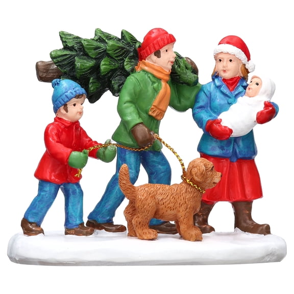 Festive Family Christmas Village Decorative Figurine, Multicolor, 3.5", by Holiday Time