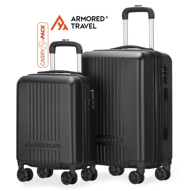 Maletas de viaje carry-on de mano cabina 10kg Rígida set de viaje 2 pack 20” + 16” ABS doble calibre con cierre expandible, llantas desmontables y candado seguridad TSA LOCK Armored travel
