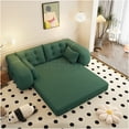 thumbnail image 5 of JERFIT 3-in-1 Convertible Floor Sofa Bed, Foldable Futon Couch with Pillows, Plush Teddy Fabric for Living Room, Guest Room, Playroom, Green, 5 of 10