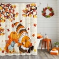 thumbnail image 2 of Shower Curtain 54"W x 78"L Fall Maple Leaves Gnome Thanksgiving Pumpkins Fabric Shower Curtains Set with Hooks Water Repellent Bathroom Curtains Machine Washable Bathroom Accessories, 2 of 6