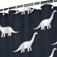thumbnail image 3 of Dark Blue Dinosaurs Silhouette Pattern Shower Curtain 72"x72" ,Bathroom Decorative Shower Curtains Set with 12 Hooks,Modern Waterproof Washable Shower Curtain, 3 of 6