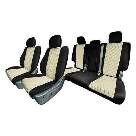 TLH Custom Fit Seat Covers for 2011–2021 Jeep Grand Cherokee, Full Set, Beige Neoprene Seat Covers, Waterproof Car Seat Covers, Jeep Grand Cherokee Accessories