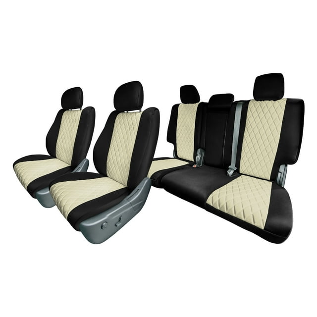For 2011–2021 Jeep Grand Cherokee FH Group Neoprene Waterproof Custom Fit Car Seat Covers - Full Set Beige